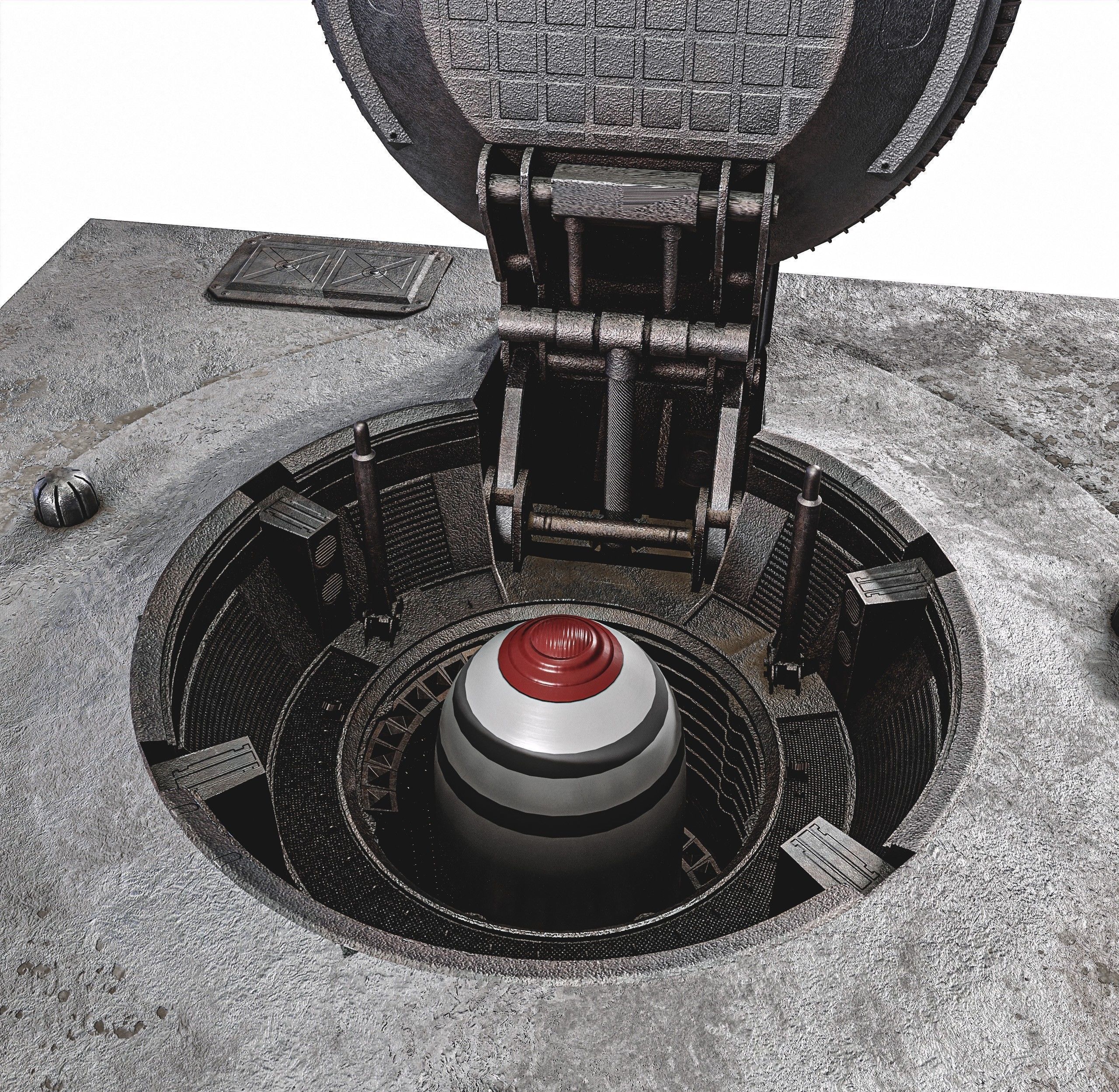 Missile Silo With Ballistic Missile Low-poly 3D model_3