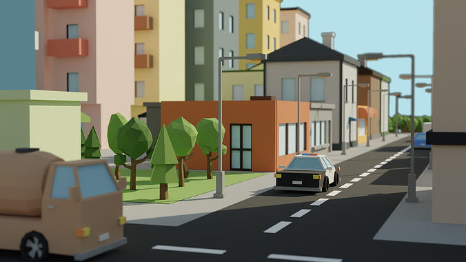 Low-poly City Assets Low-poly 3D model 4