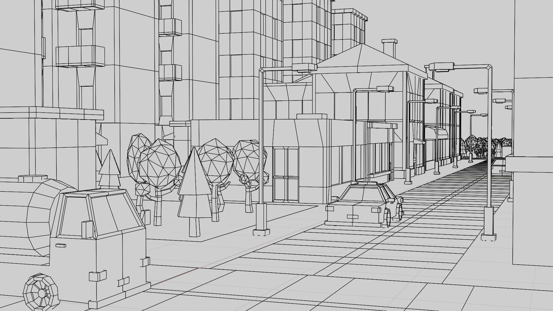 Low-poly City Assets Low-poly 3D model_18