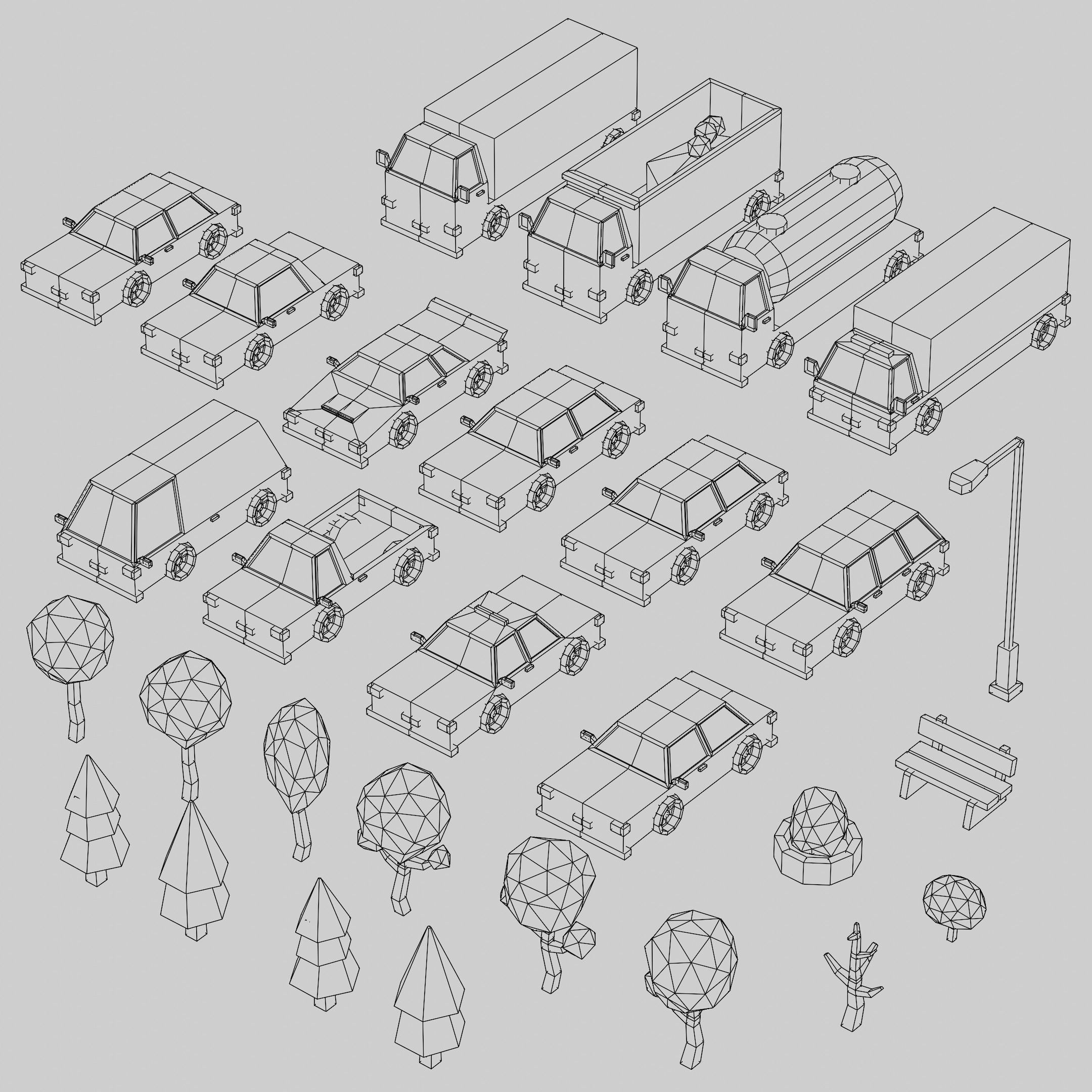 Low-poly City Assets Low-poly 3D model_8
