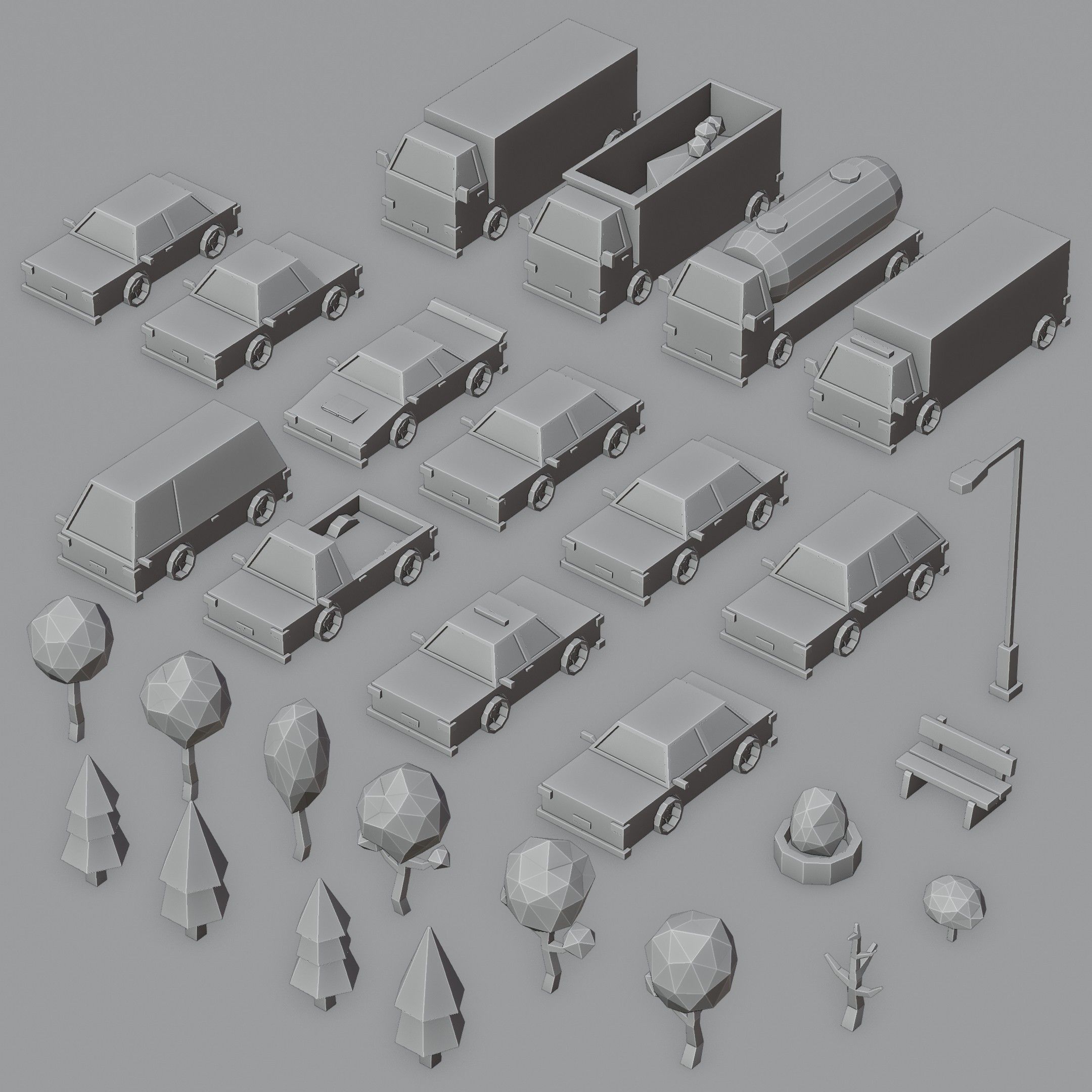 Low-poly City Assets Low-poly 3D model_15