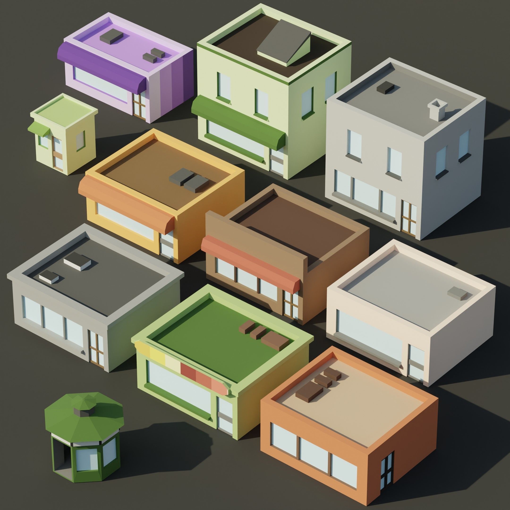 Low-poly City Assets Low-poly 3D model_12