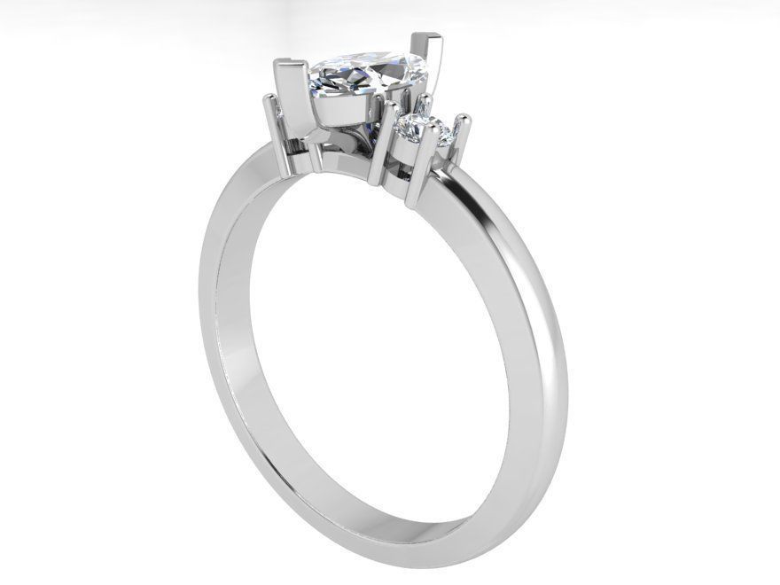 3-Stone round diamond ring 3457 3D print model 3D print model_2