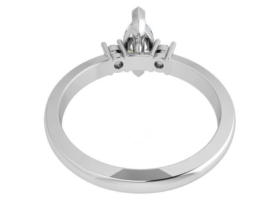 3-Stone round diamond ring 3457 3D print model 3D print model_3