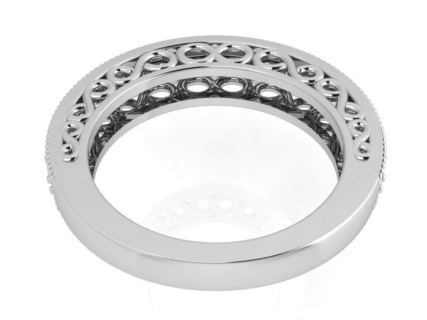 Diamond signet ring 3458 3D print model 3D print model_3