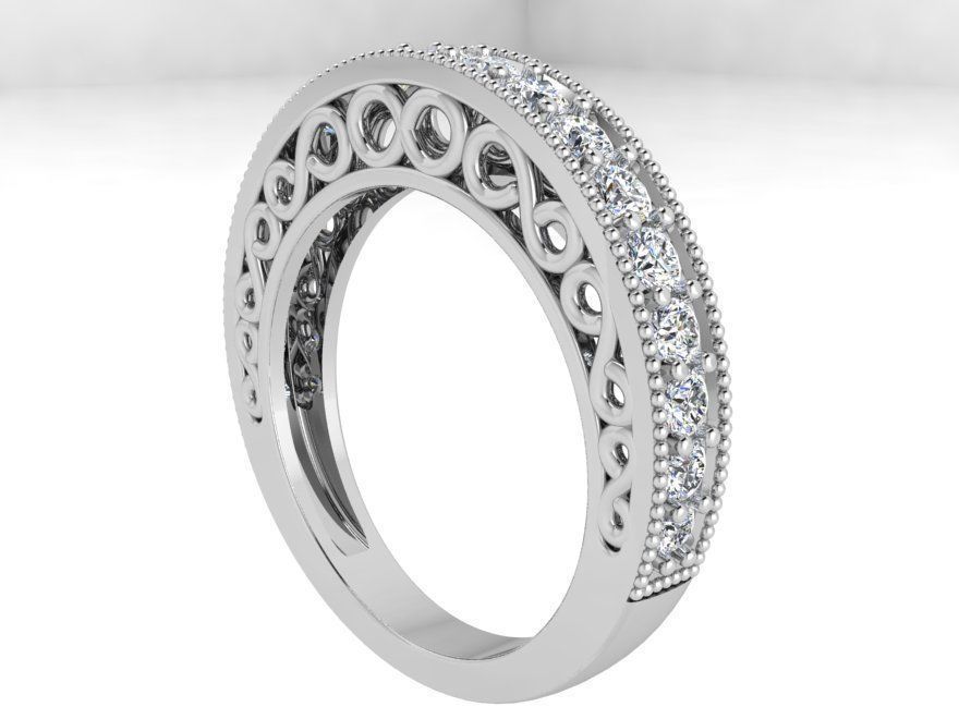 Diamond signet ring 3458 3D print model 3D print model_2