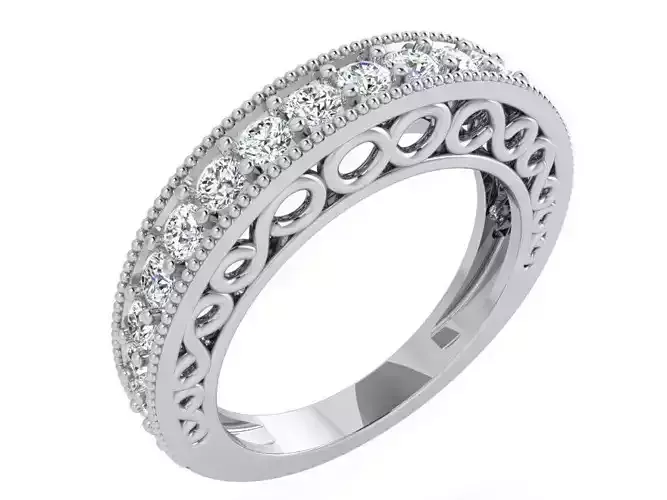 Diamond signet ring 3458 3D print model 