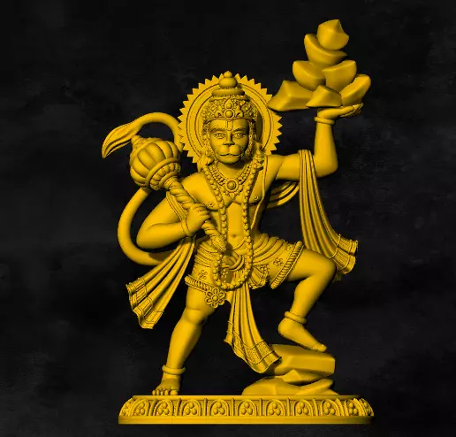 hanuman locket 3D print model_0