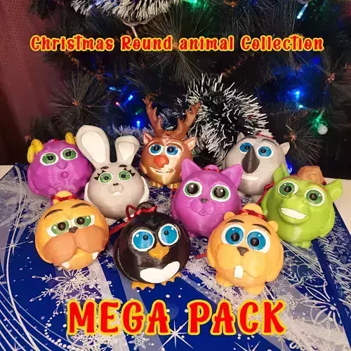 ROUND ANIMALS COLLECTION MEGA PACK 9 MODELS 3D print model ROUND ANIMALS COLLECTION MEGA PACK 9 MODELS 3D print model