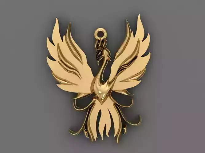 Phoenix Pendant magical Bird fire ashes