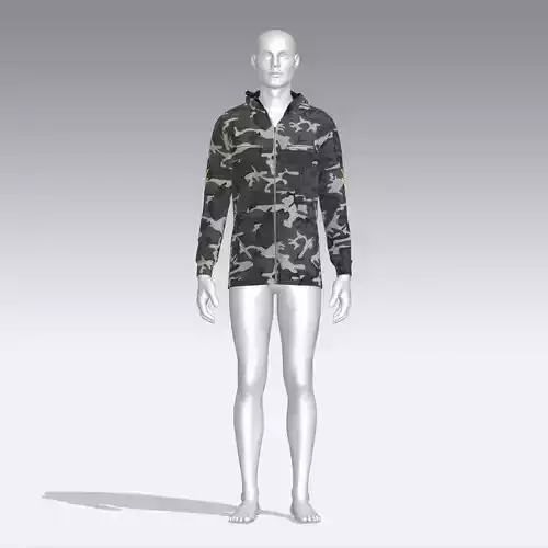 Hoodie mannequin wearing camouflage
