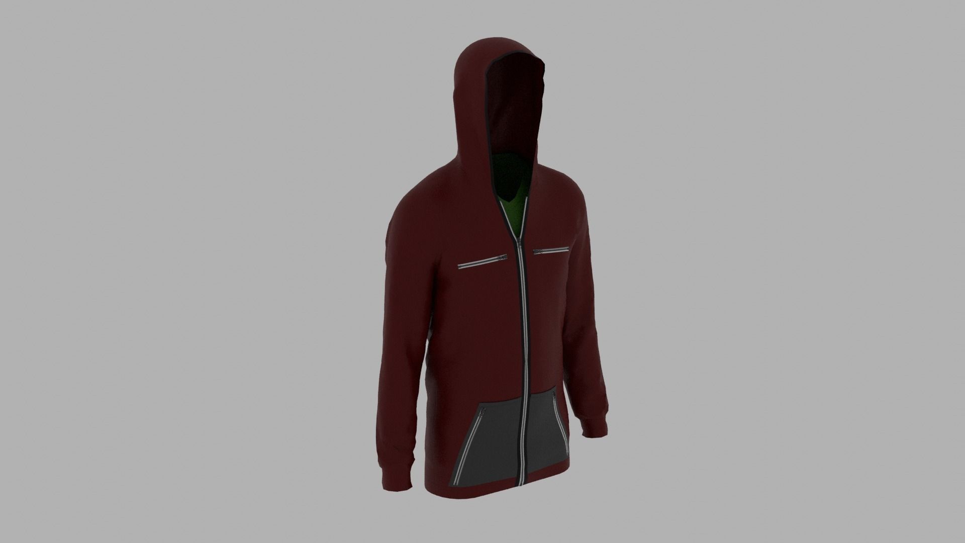 Hoodie mannequin wearing Low-poly 3D model_4