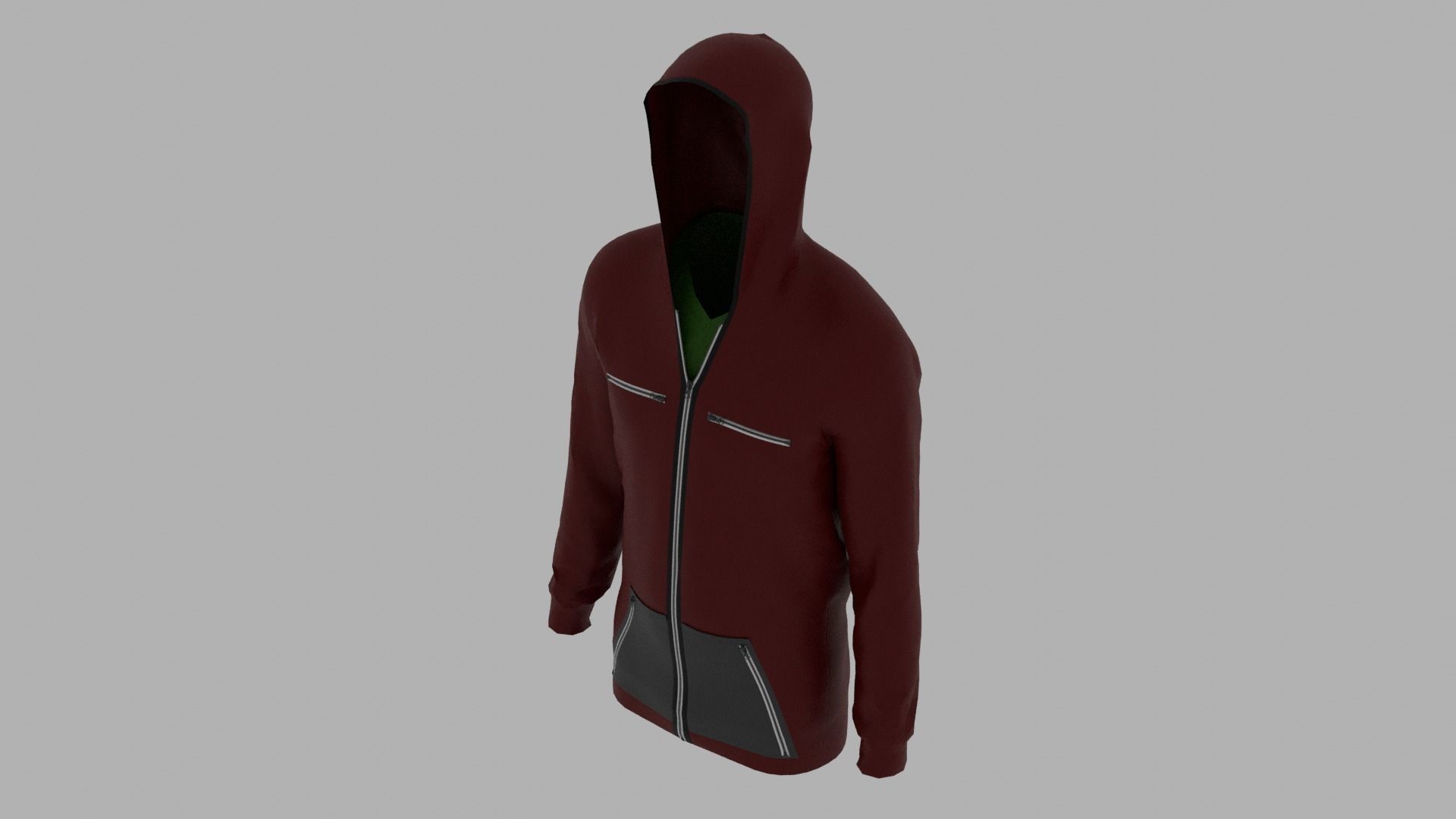 Hoodie mannequin wearing Low-poly 3D model_6