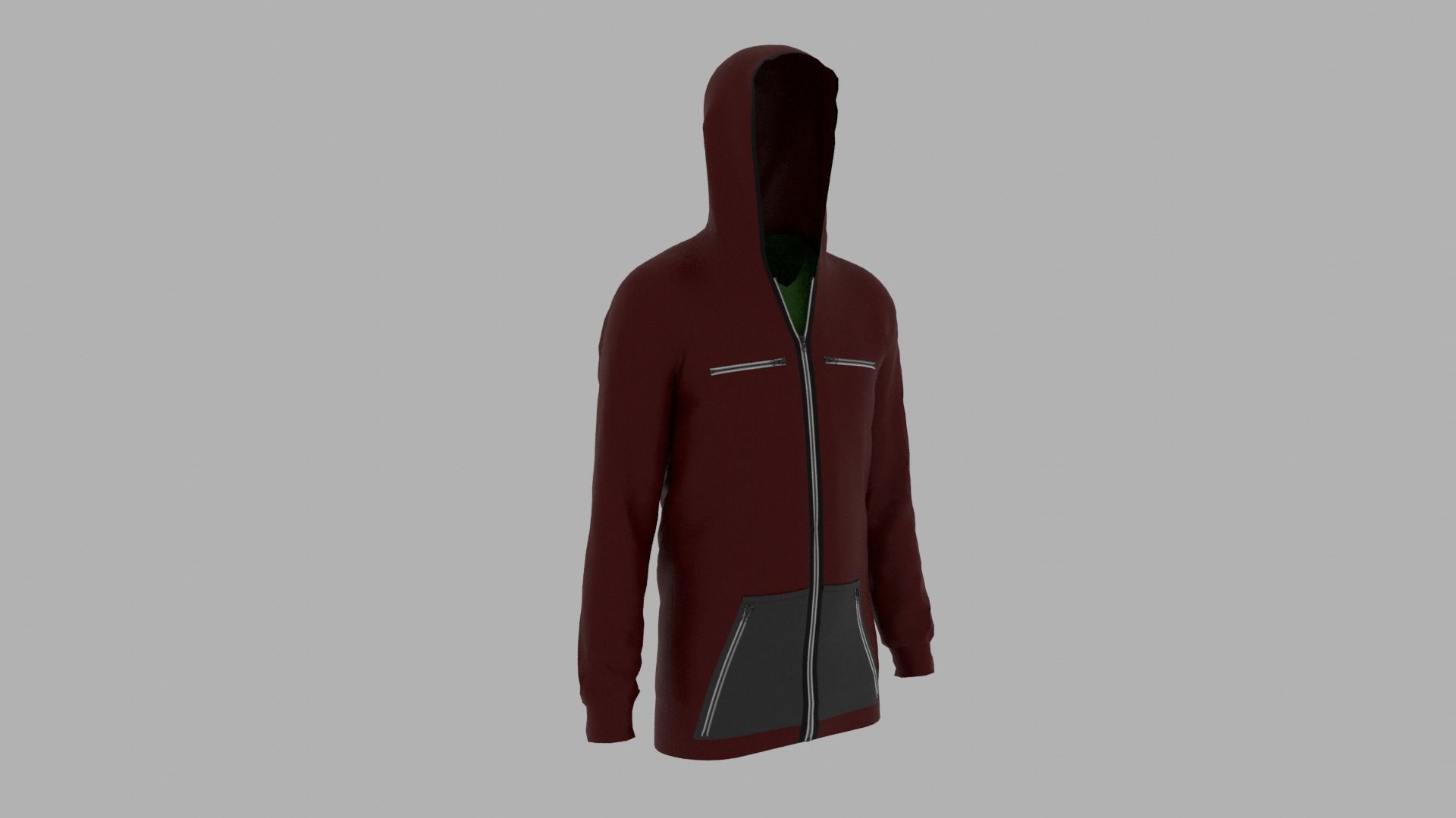 Hoodie mannequin wearing Low-poly 3D model_3