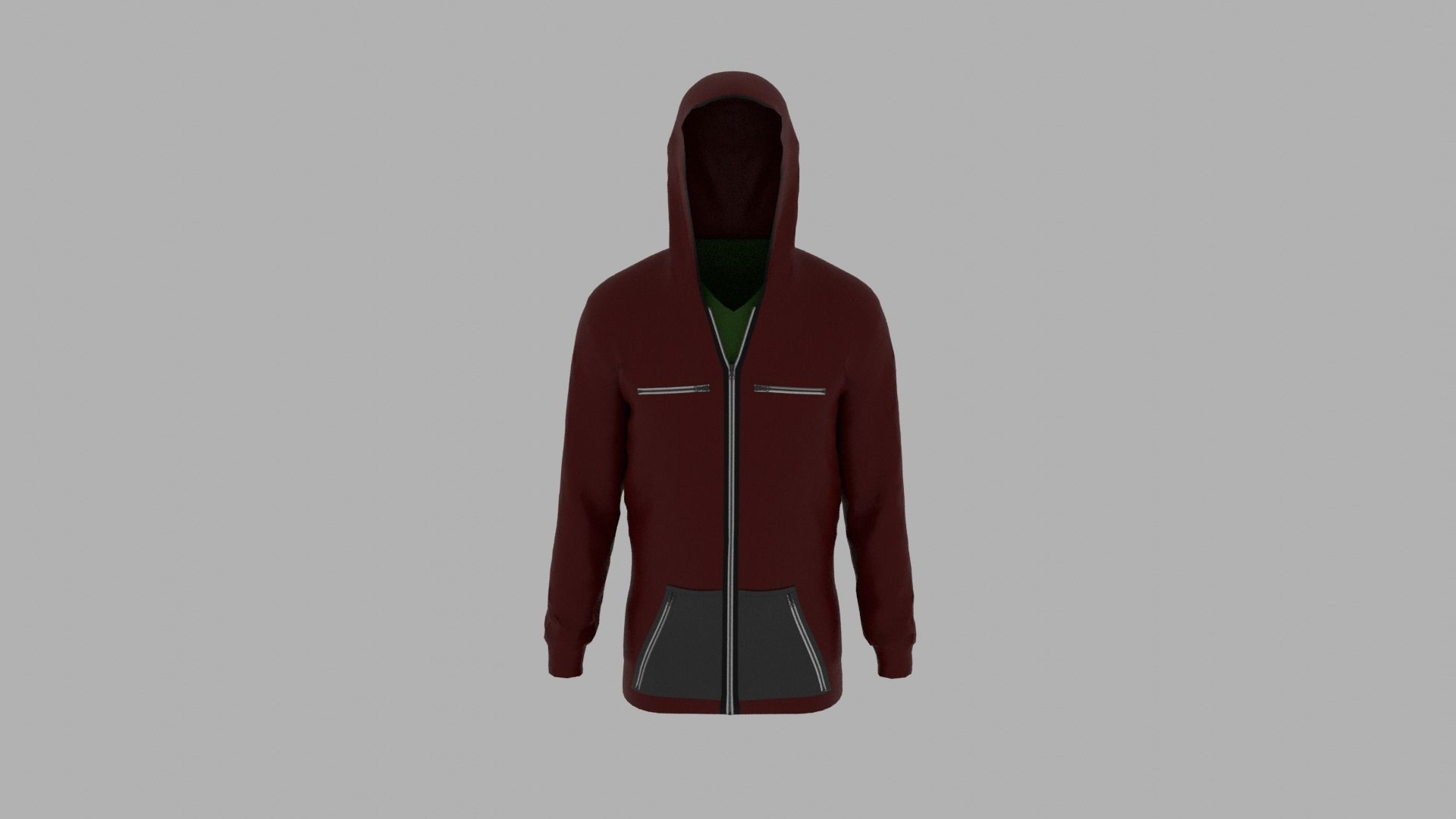 Hoodie mannequin wearing Low-poly 3D model_5