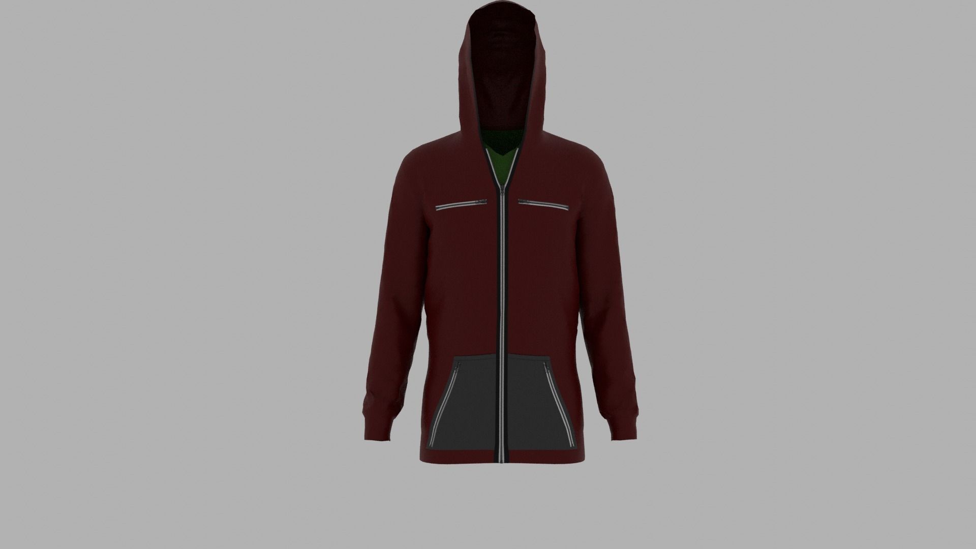 Hoodie mannequin wearing Low-poly 3D model_1