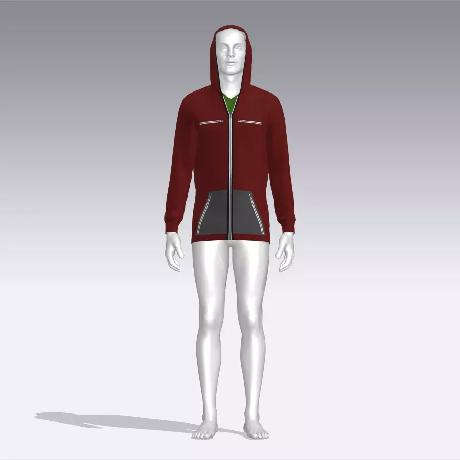 Hoodie mannequin wearing Low-poly 3D model_0