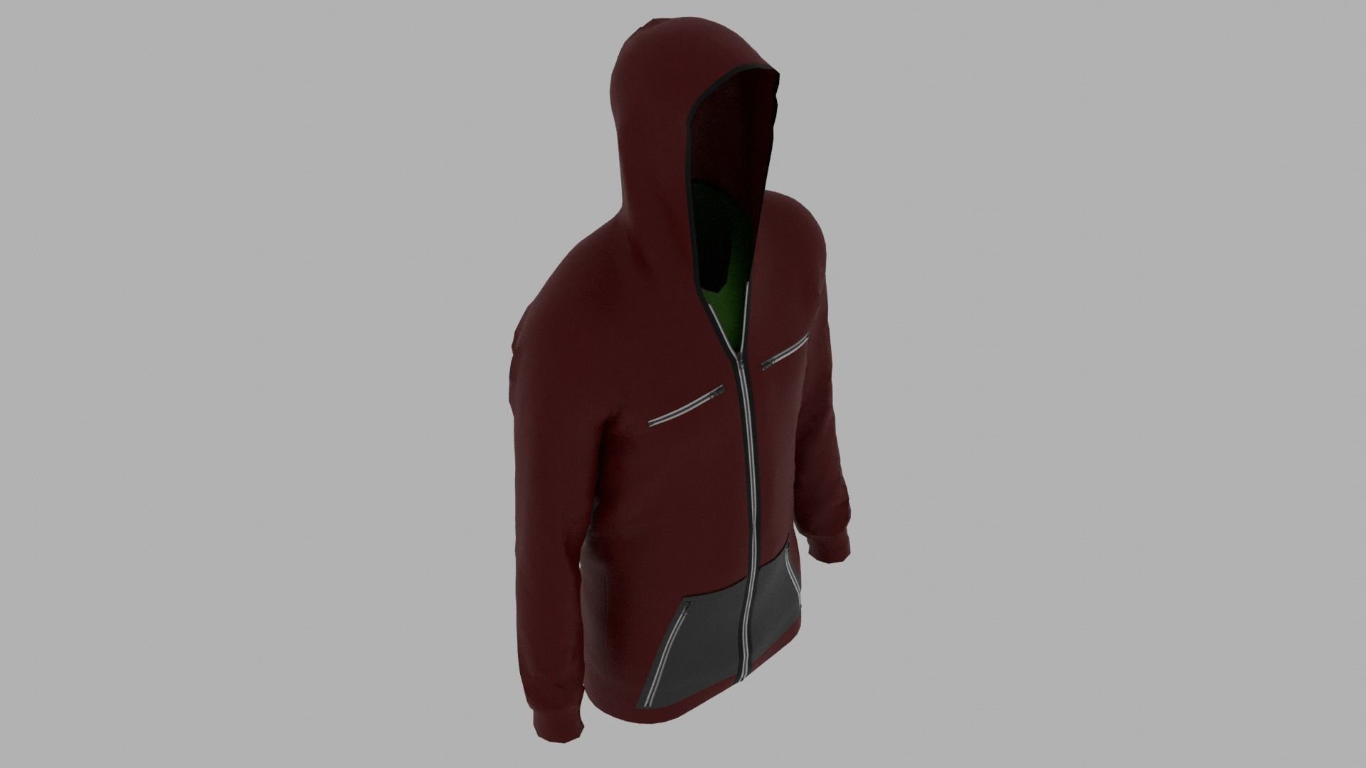 Hoodie mannequin wearing Low-poly 3D model_7