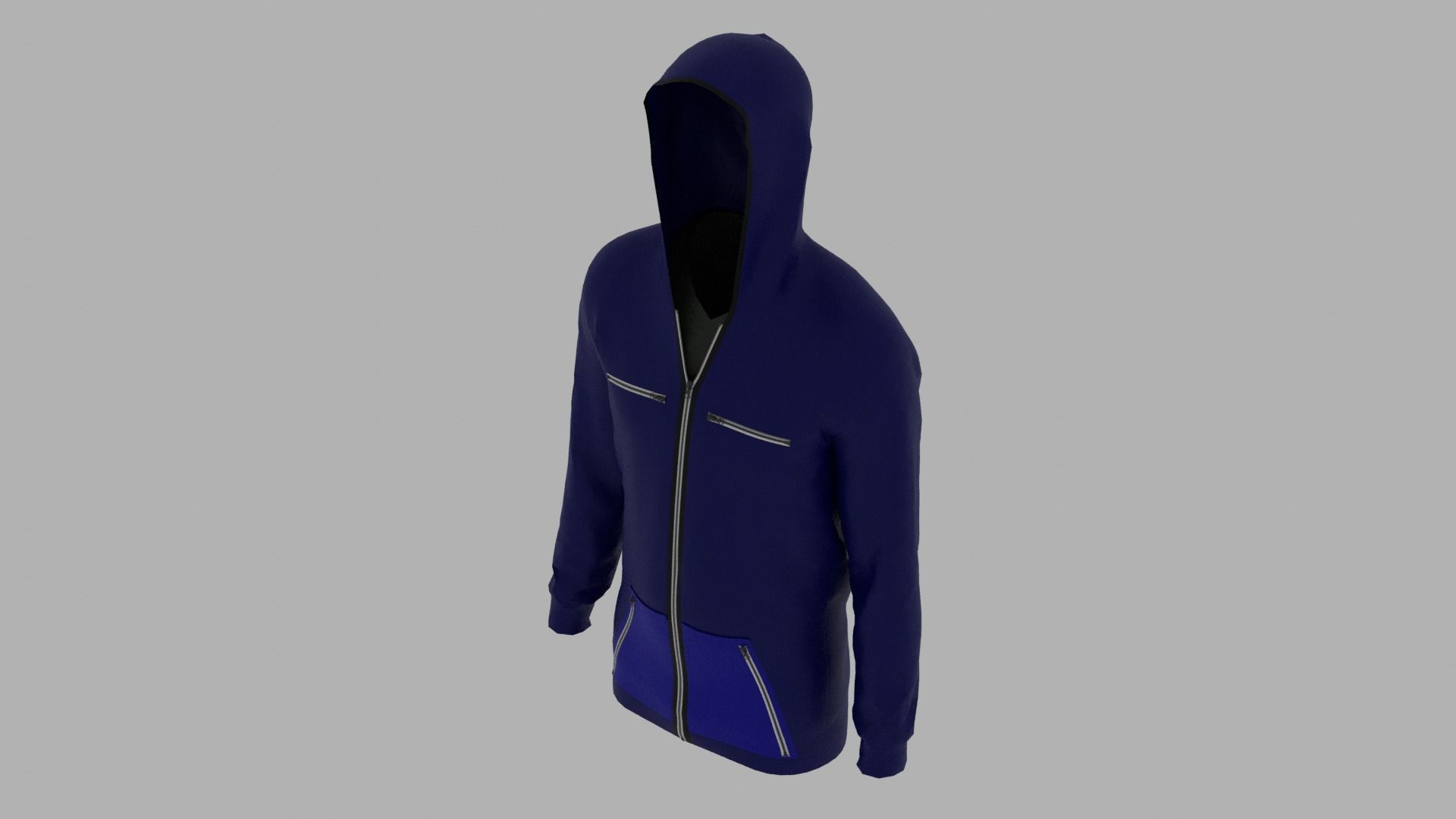 Hoodie mannequin wearing Low-poly 3D model_6
