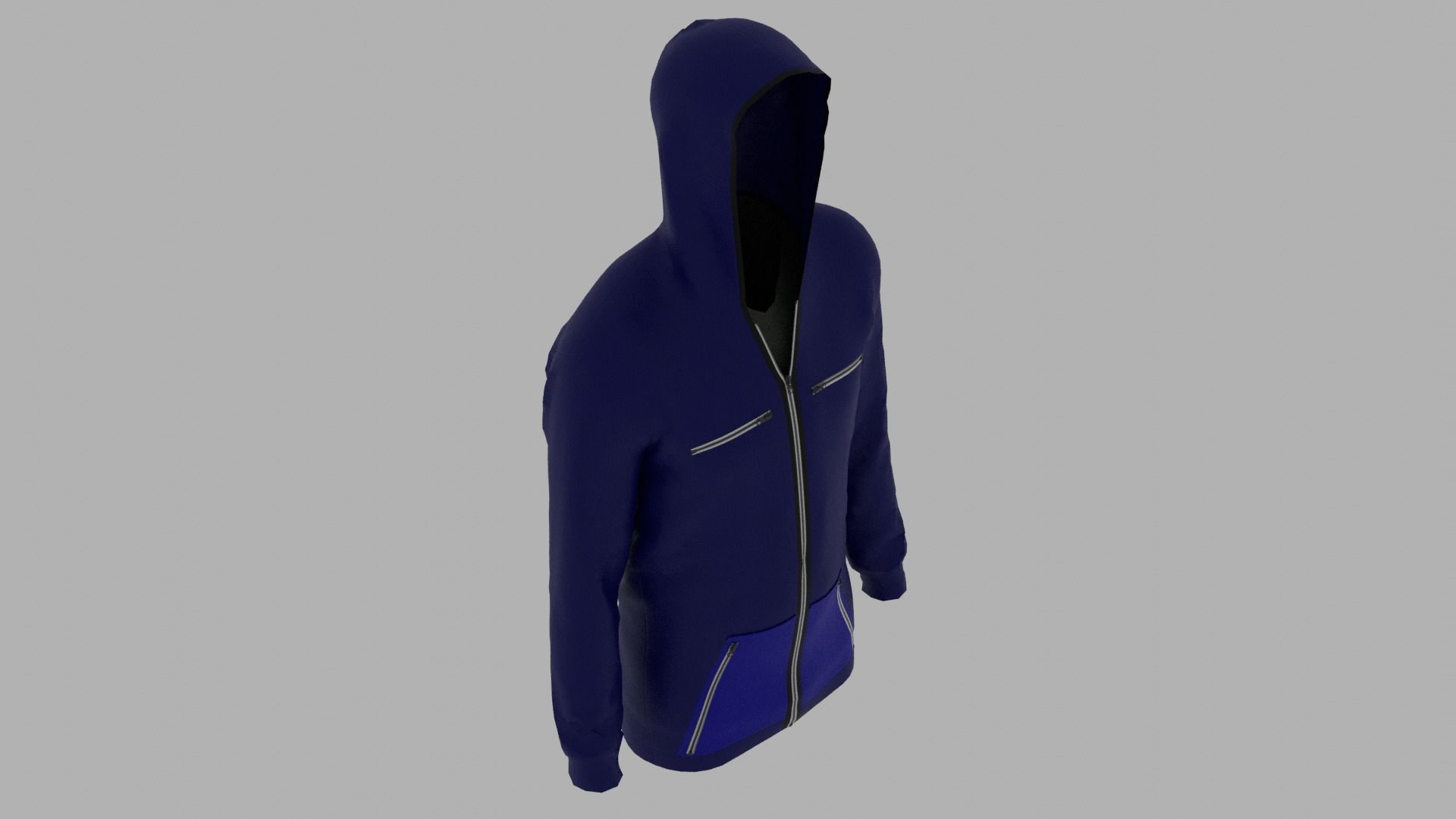 Hoodie mannequin wearing Low-poly 3D model_7