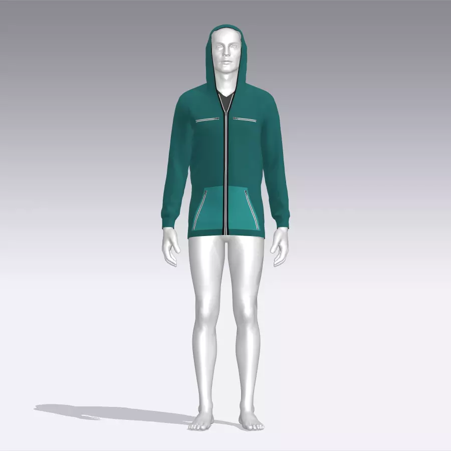 Hoodie mannequin wearing Low-poly 3D model_0