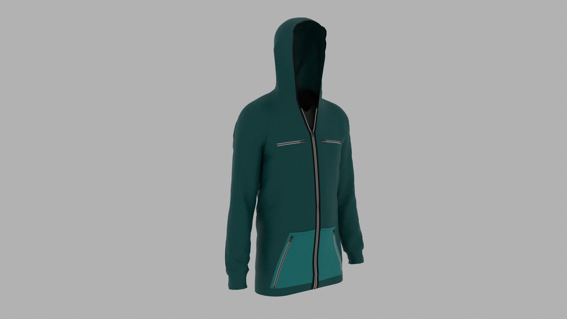 Hoodie mannequin wearing Low-poly 3D model_3