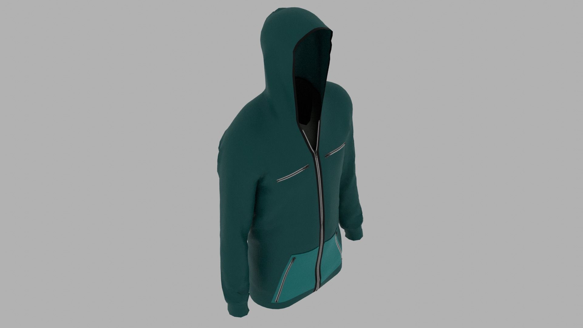Hoodie mannequin wearing Low-poly 3D model_7
