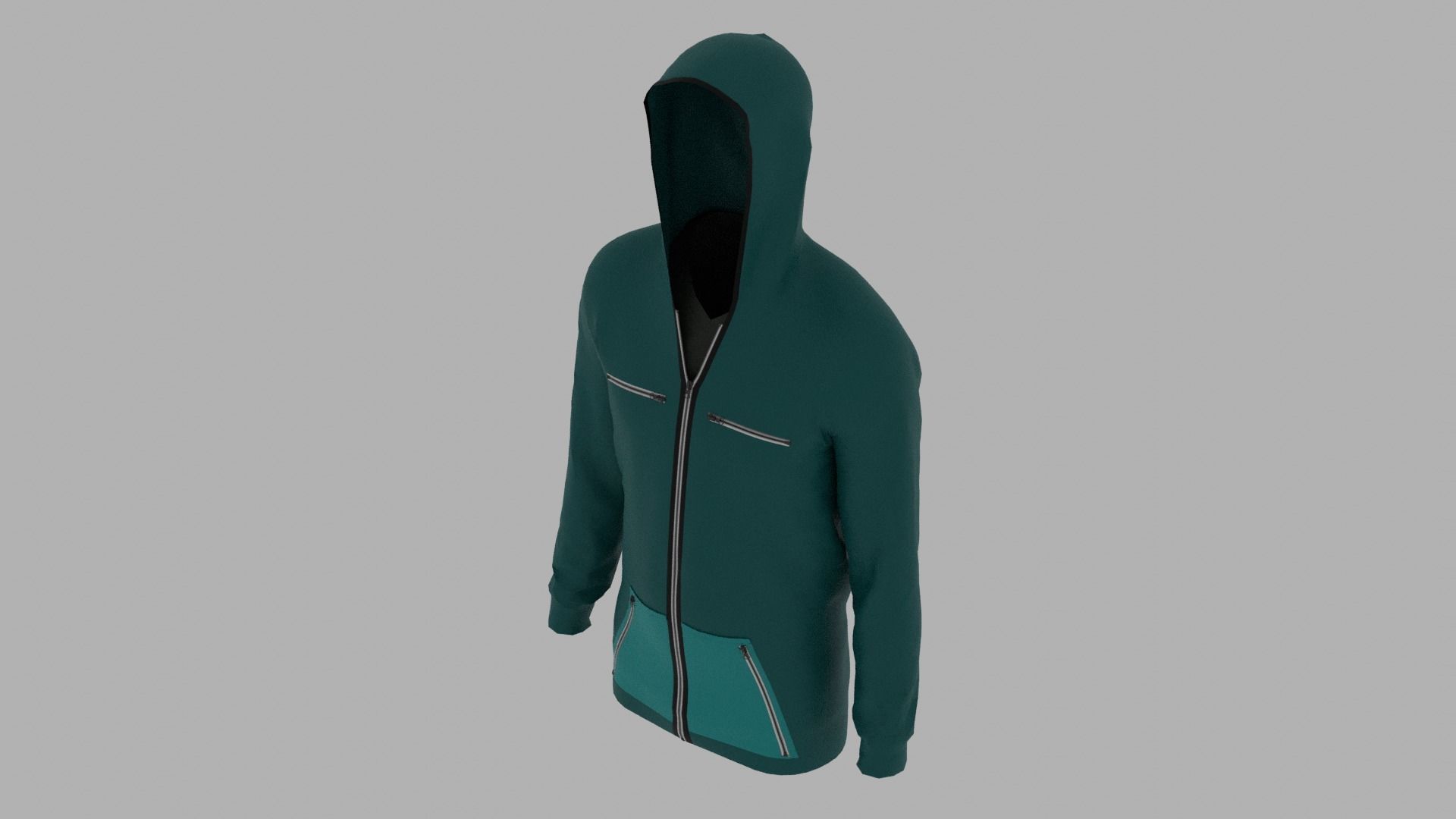 Hoodie mannequin wearing Low-poly 3D model_6
