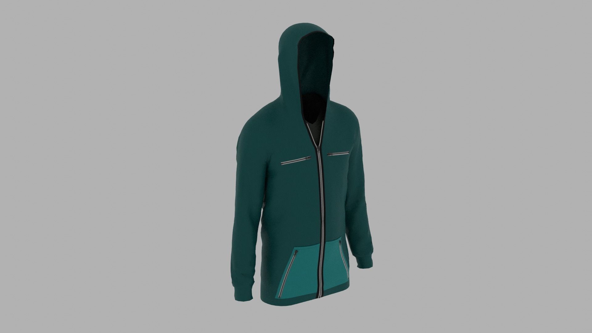 Hoodie mannequin wearing Low-poly 3D model_4