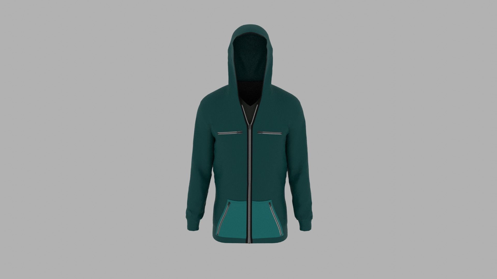 Hoodie mannequin wearing Low-poly 3D model_5
