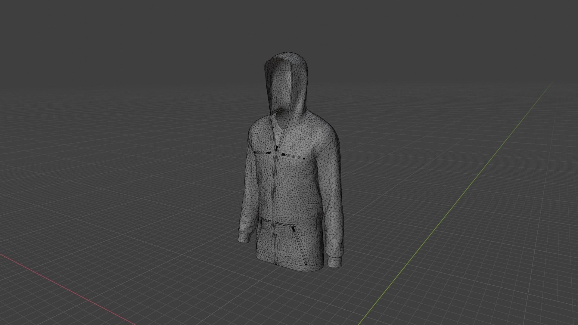 Hoodie mannequin wearing Low-poly 3D model_9