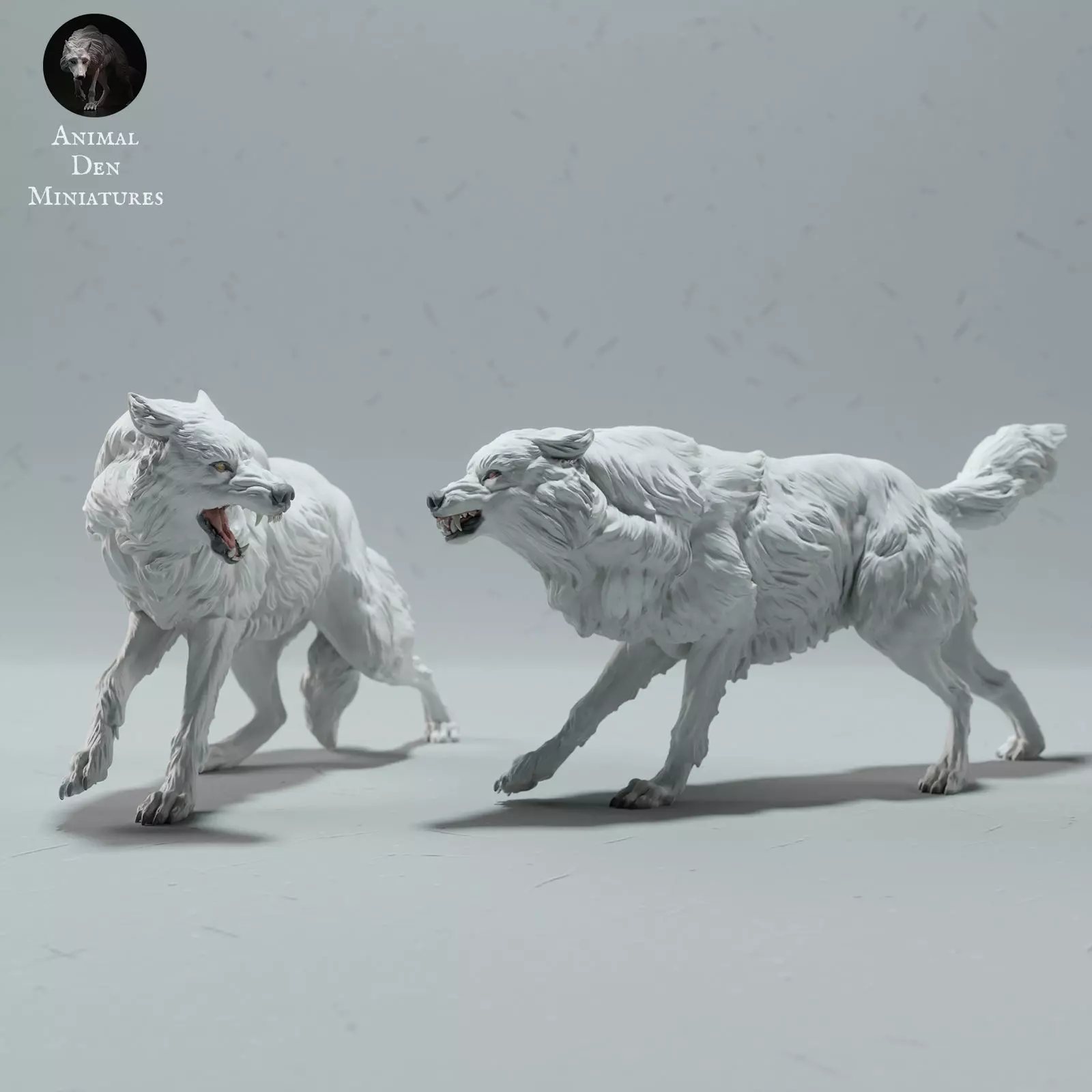 Arctic Wolves Fighting 3D print model_0