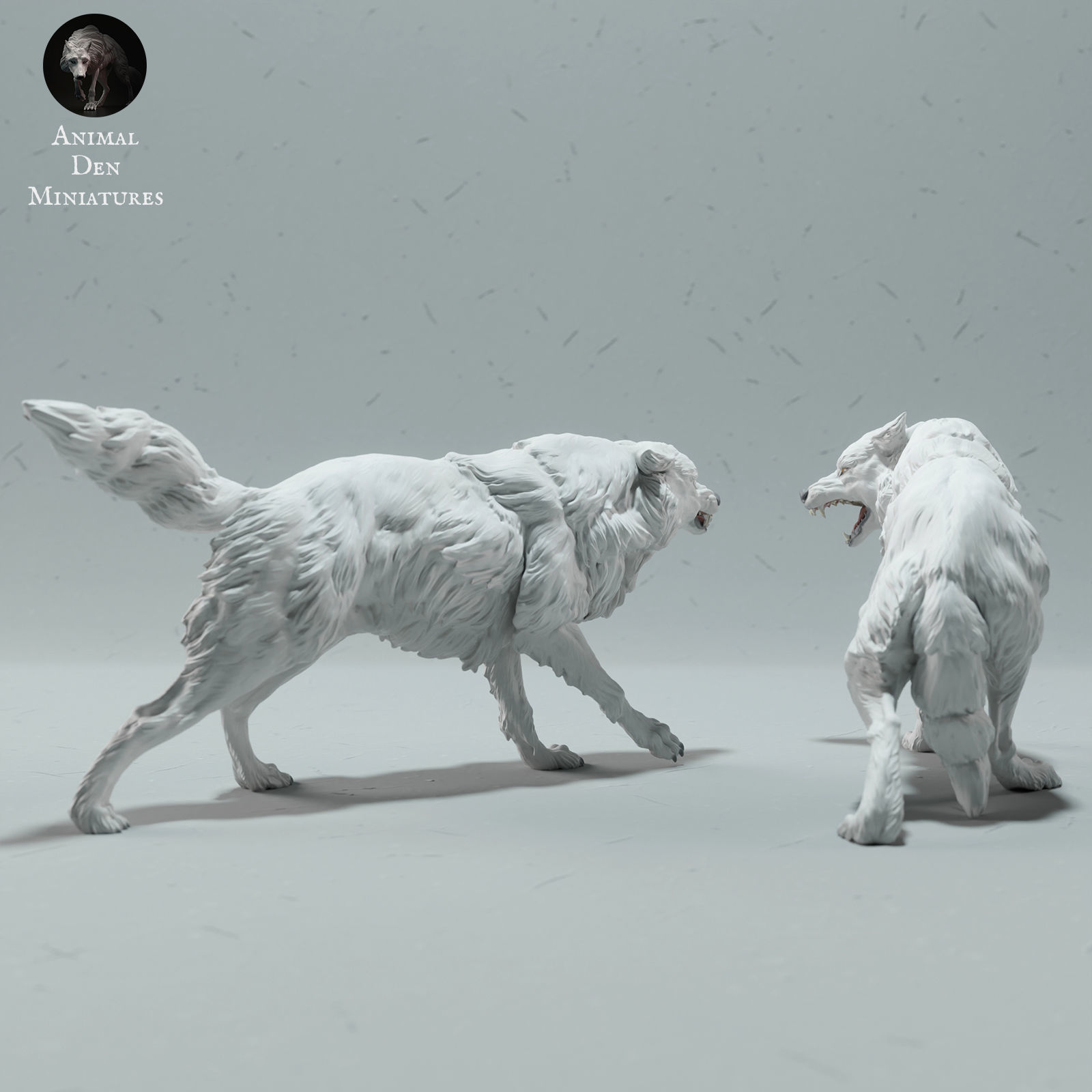 Arctic Wolves Fighting 3D print model_2