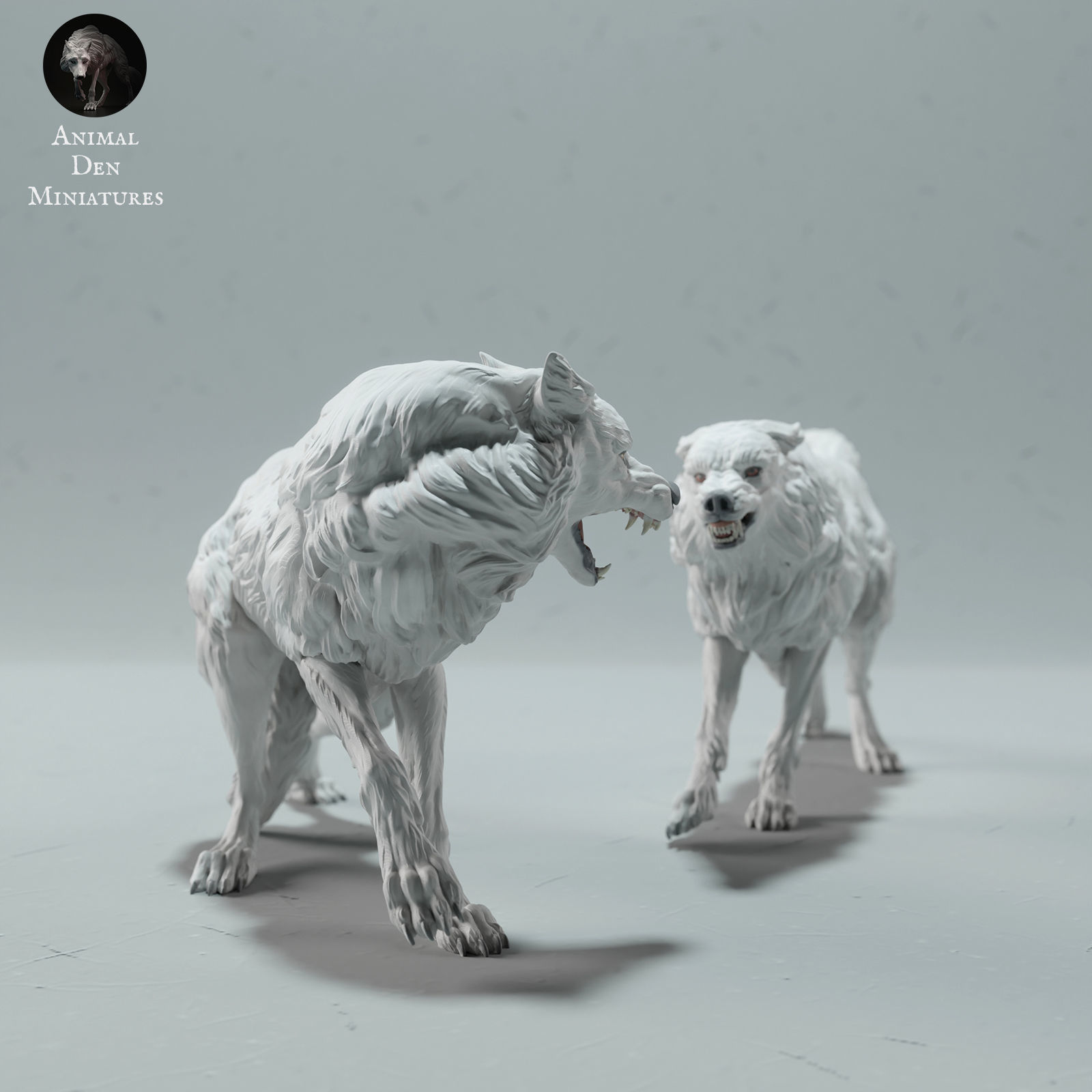 Arctic Wolves Fighting 3D print model_1
