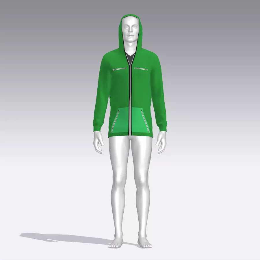 Hoodie mannequin wearing Low-poly 3D model_0