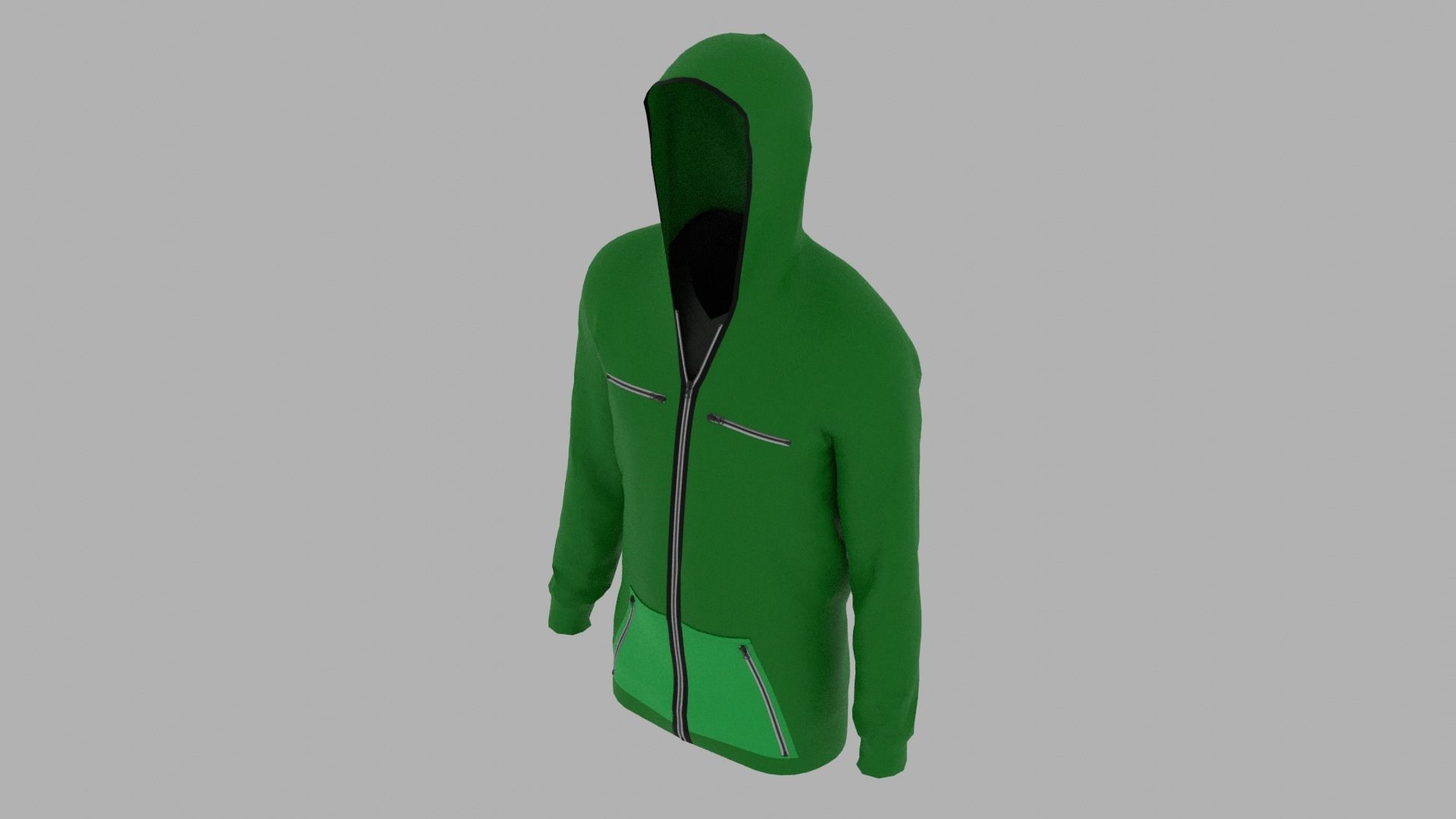 Hoodie mannequin wearing Low-poly 3D model_6