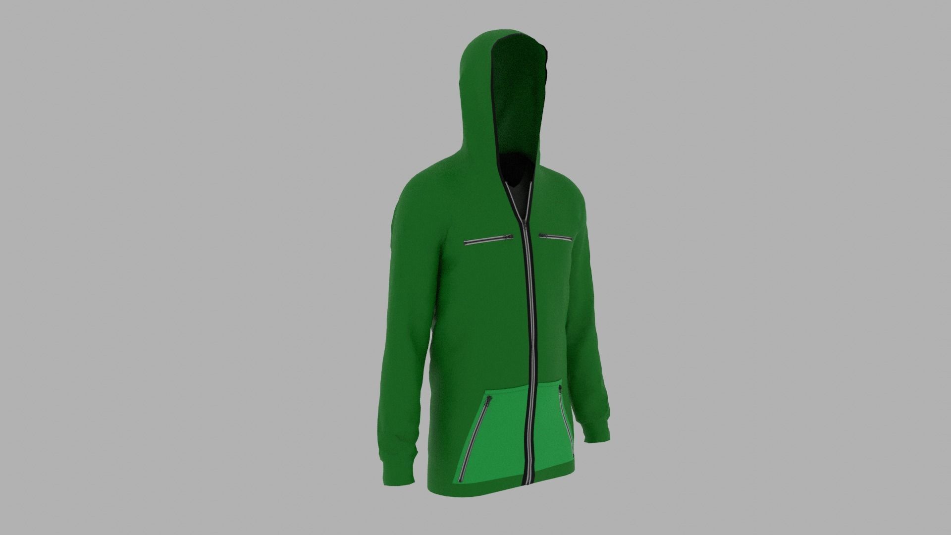 Hoodie mannequin wearing Low-poly 3D model_3