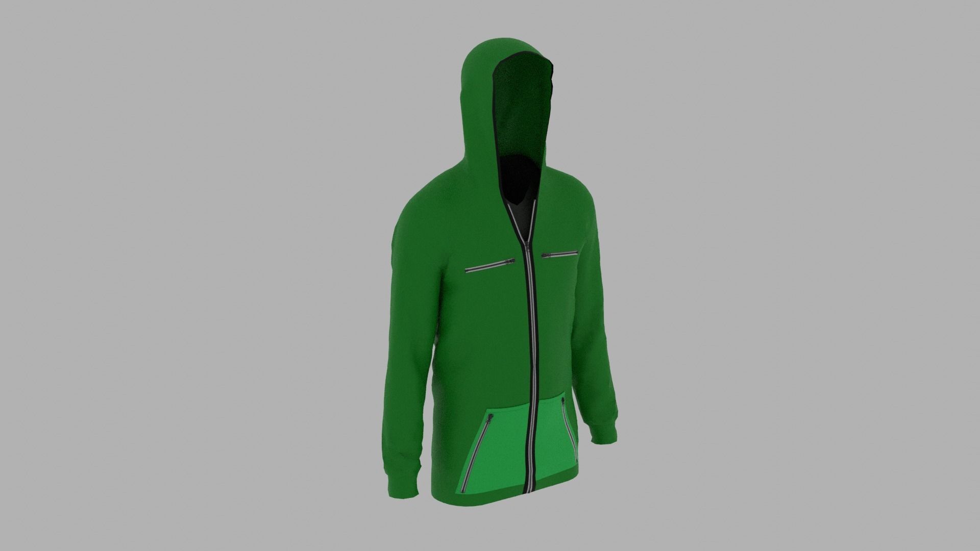 Hoodie mannequin wearing Low-poly 3D model_4