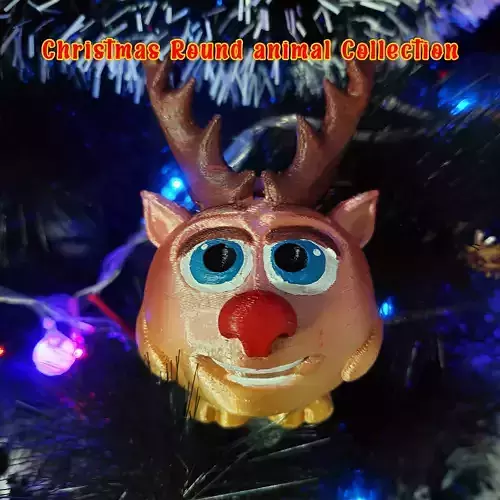 Round animals collection Deer 3D print model Round animals collection Deer 3D print model