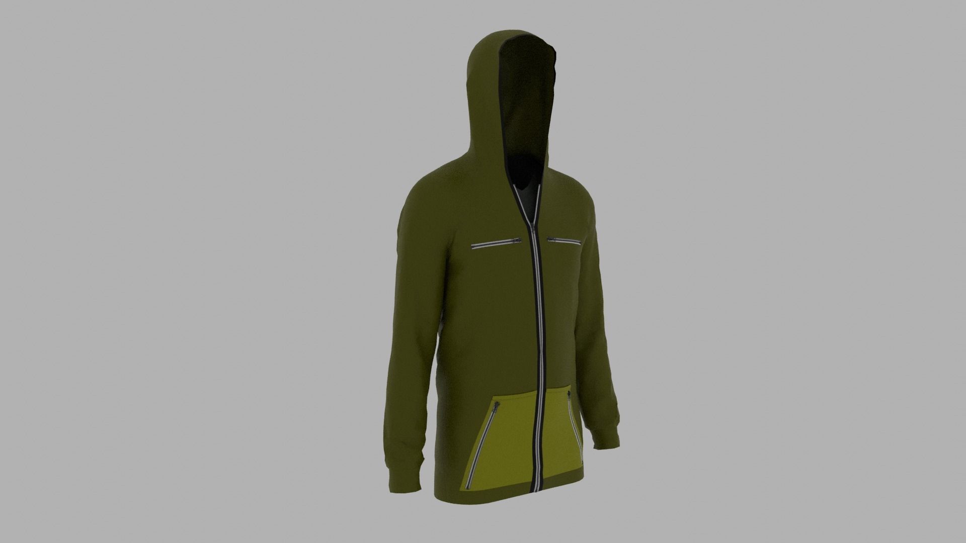 Hoodie mannequin wearing Low-poly 3D model_3