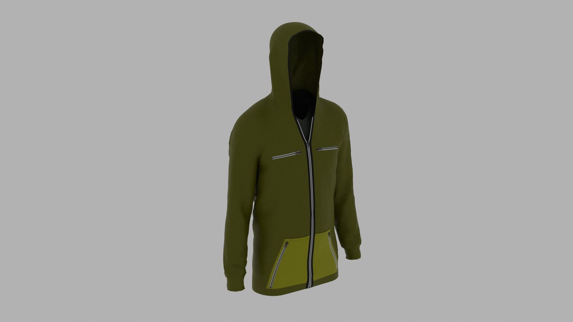 Hoodie mannequin wearing Low-poly 3D model_4