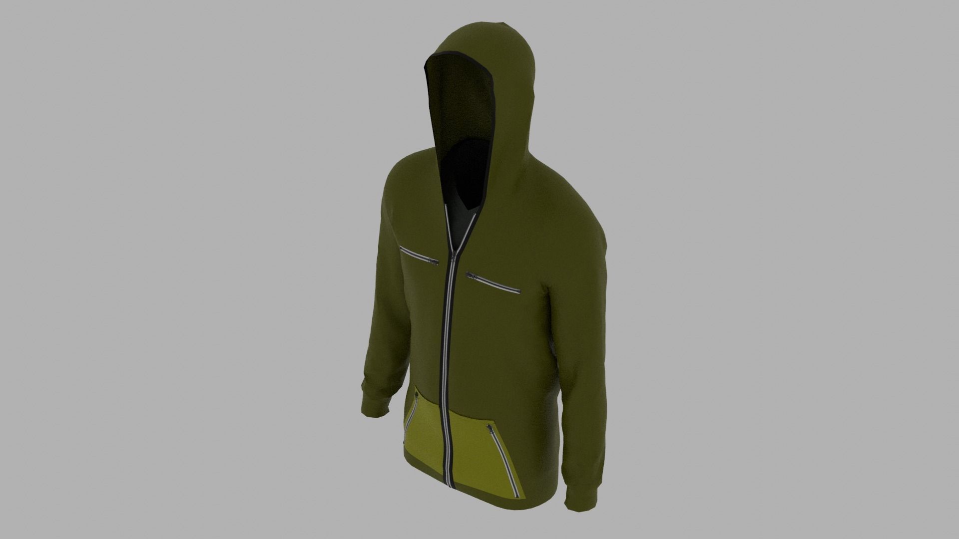 Hoodie mannequin wearing Low-poly 3D model_6