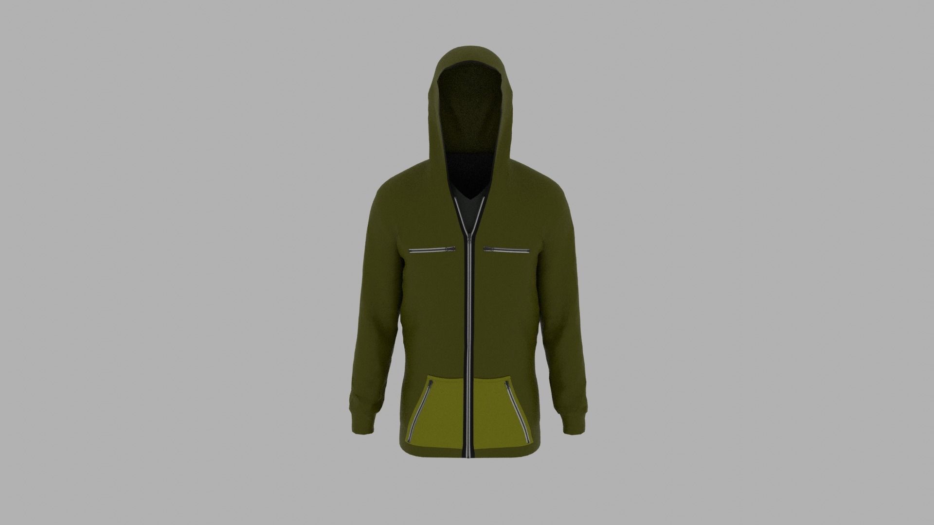 Hoodie mannequin wearing Low-poly 3D model_5