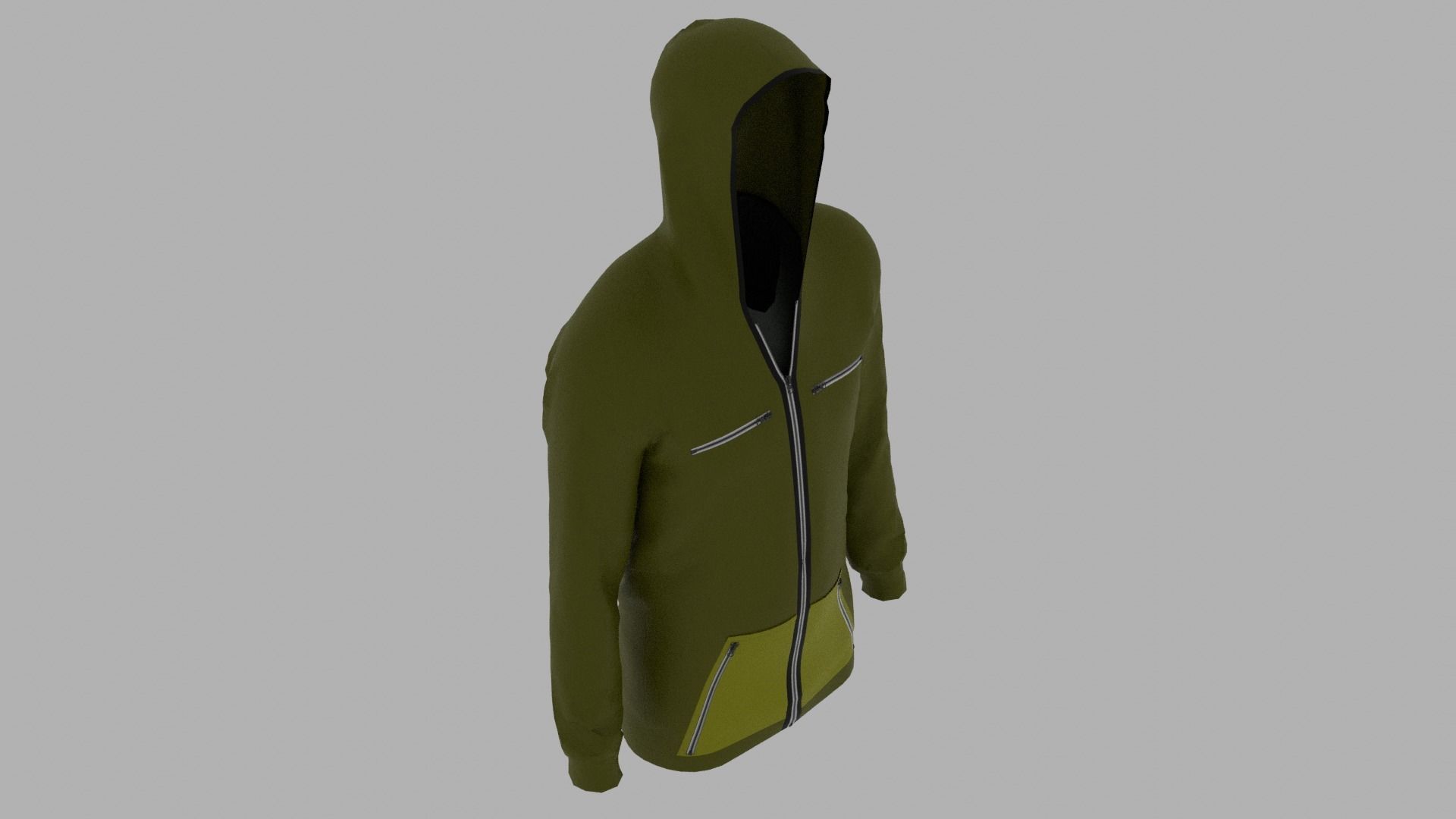 Hoodie mannequin wearing Low-poly 3D model_7