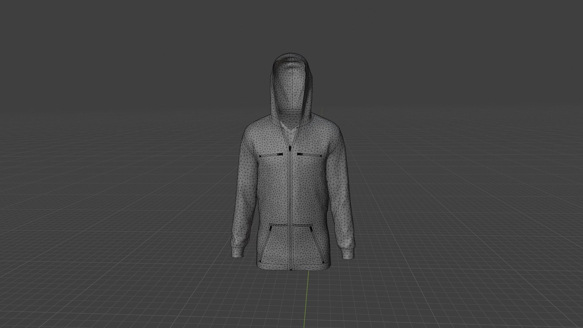 Hoodie mannequin wearing Low-poly 3D model_8