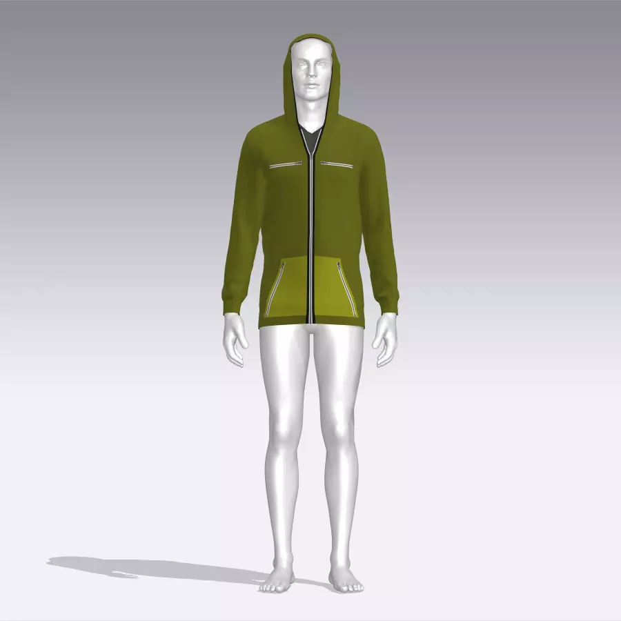 Hoodie mannequin wearing Low-poly 3D model_0