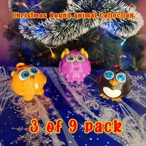 ROUND ANIMALS COLLECTION 3 OF 9 PACK BEAVER SHEEP AND PENGUIN 3D print model ROUND ANIMALS COLLECTION 3 OF 9 PACK BEAVER SHEEP AND PENGUIN 3D print model