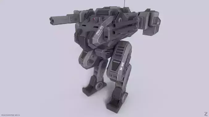 Peacekeeper Mech Low-poly 3D model Peacekeeper Mech Low-poly 3D model
