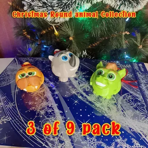 ROUND ANIMALS COLLECTION PACK 3 OF 9 WALRUS RHINO AND HORSE 3D print model