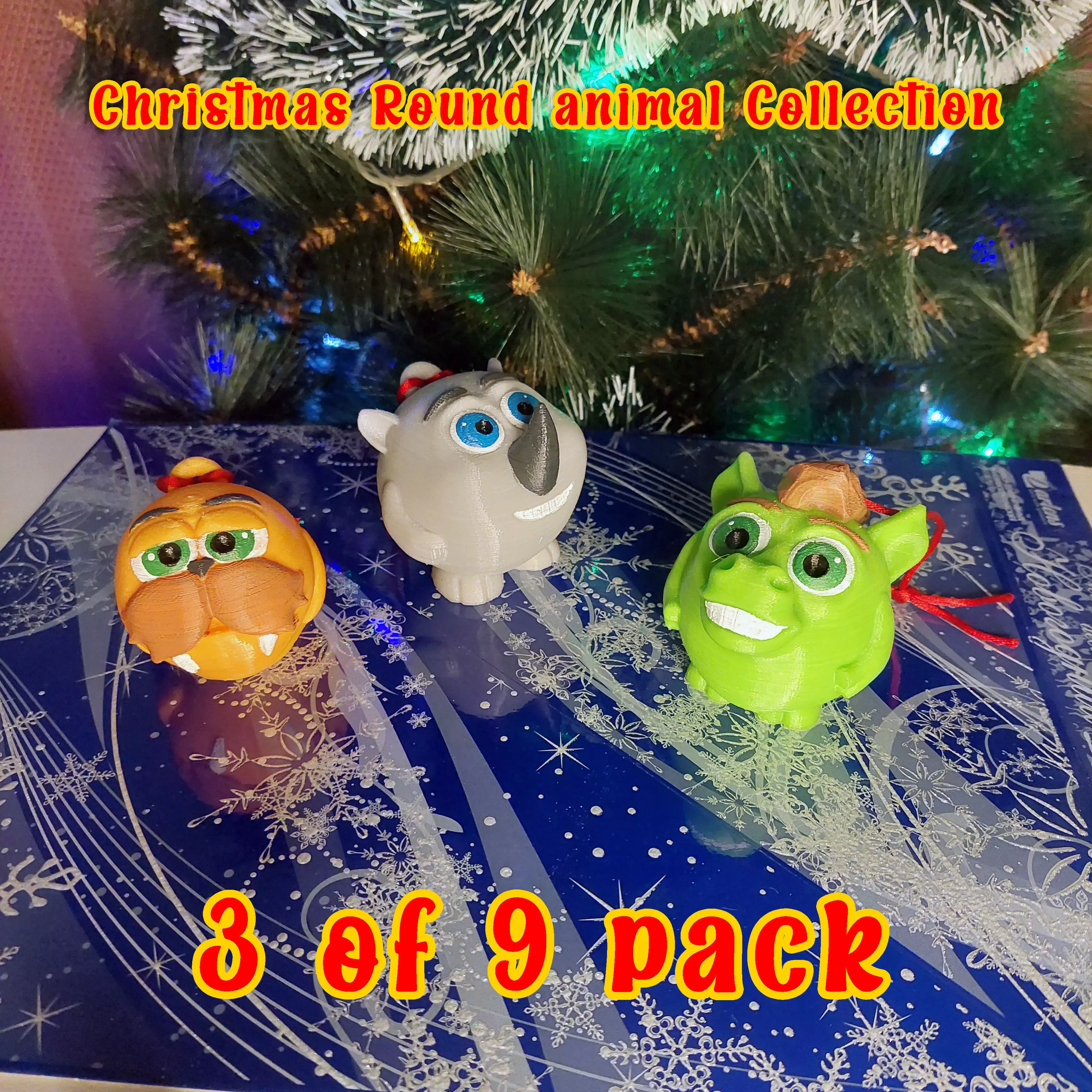 ROUND ANIMALS COLLECTION PACK 3 OF 9 WALRUS RHINO AND HORSE 3D print model_0